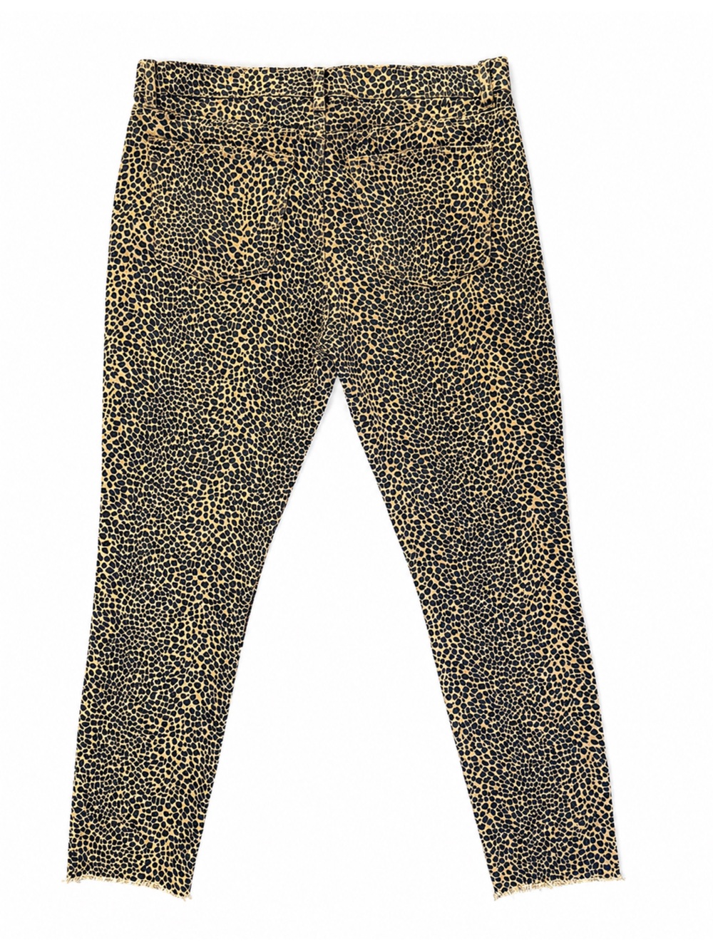 Current/Elliott High Waist Stiletto Leopard Print Crop Skinny Jeans Raw Hem - 10 - Picture 5 of 16